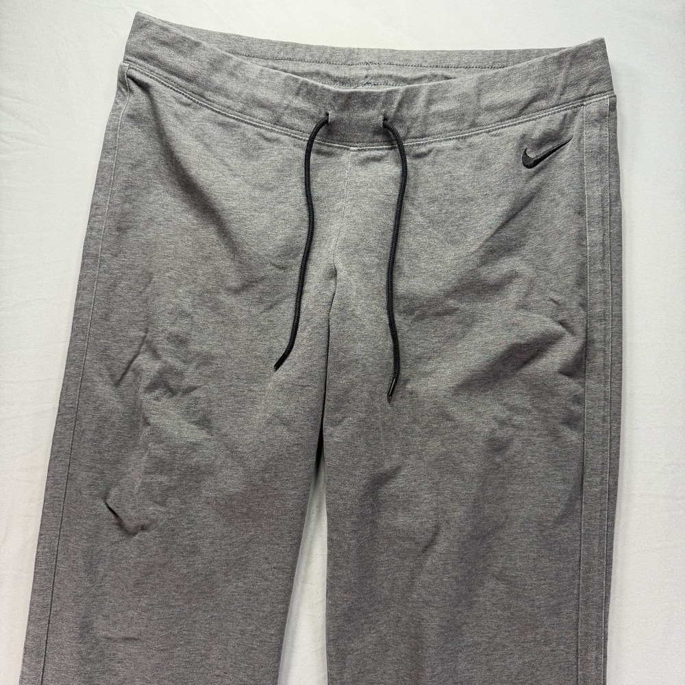 Nike Sweatpants Womens Large Gray Drawstring Jersey Sweatpants Wide Let Lounge